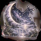 Personalized Constellation Map Quiet Corner Decoration custom shape acrylic plaque with an example name set into the artwork, digital preview