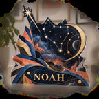 Personalized Constellation Map Apartment Gallery Wall custom shape acrylic plaque with an example name set into the artwork, digital preview