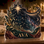 Personalized Constellation Map Host Thank You Gift custom shape acrylic plaque with an example name set into the artwork, digital preview