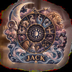 Personalized Zodiac Wheel Bedroom Statement Decor custom shape acrylic plaque with an example name set into the artwork, digital preview