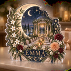 Personalized Celestial Botanical Garden Host Thank You Gift custom shape acrylic plaque with an example name set into the artwork, digital preview