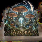 Personalized Celestial Mushroom Forest Living Room Focal Point custom shape acrylic plaque with an example name set into the artwork, digital preview