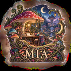 Personalized Celestial Mushroom Forest Hobby Studio Identity custom shape acrylic plaque with an example name set into the artwork, digital preview