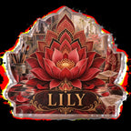 Personalized Red Lotus Mandala Hobby Studio Identity custom shape acrylic plaque with an example name set into the artwork, digital preview