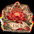 Personalized Red Lotus Mandala Host Thank You Gift custom shape acrylic plaque with an example name set into the artwork, digital preview