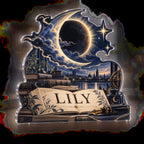 Personalized Lunar Eclipse Home Office Backdrop custom shape acrylic plaque with an example name set into the artwork, digital preview