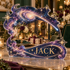 Artwork visualization: Milky Way arch — host thank you gift, personalized JACK, subject-shaped acrylic with printed optical 3D depth; not carved relief.