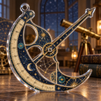 Artwork visualization: Astronomical instruments — personalized housewarming, personalized LILY, subject-shaped acrylic with printed optical 3D depth; not carved relief.