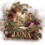Artwork visualization: Wild berry bramble — reading nook decor, personalized LUNA, subject-shaped acrylic with printed optical 3D depth; not carved relief.