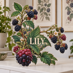 Personalized Wild Berry Bramble — Apartment Gallery Wall acrylic plaque with an example name set into the artwork, digital preview