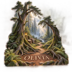 Artwork visualization: Forest path — reading nook decor, personalized OLIVIA, subject-shaped acrylic with printed optical 3D depth; not carved relief.