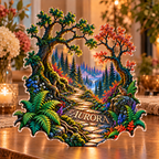Personalized Forest Path — Host Thank You Gift acrylic plaque with an example name set into the artwork, digital preview