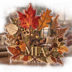 Artwork visualization: Pressed woodland leaves — reading nook decor, personalized MIA, subject-shaped acrylic with printed optical 3D depth; not carved relief.
