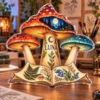 Personalized Mushroom Field Journal — Hobby Studio Identity acrylic plaque with an example name set into the artwork, digital preview