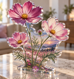 Artwork visualization: Cosmos field — personalized housewarming, personalized LUNA, subject-shaped acrylic with printed optical 3D depth; not carved relief.
