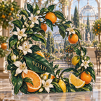 Artwork visualization: Citrus blossom — collector birthday keepsake, personalized NOAH, subject-shaped acrylic with printed optical 3D depth; not carved relief.