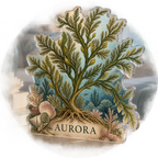 Artwork visualization: Seaweed herbarium — bedroom statement decor, personalized AURORA, subject-shaped acrylic with printed optical 3D depth; not carved relief.