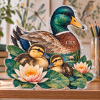 Personalized Duck Pond Friends — Homeschool Learning Wall acrylic plaque with an example name set into the artwork, digital preview