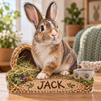Artwork visualization: House rabbit — pet sitter appreciation, personalized JACK, subject-shaped acrylic with printed optical 3D depth; not carved relief.