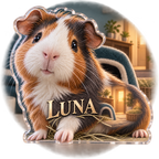 Artwork visualization: Guinea pig — household welcome decor, personalized LUNA, subject-shaped acrylic with printed optical 3D depth; not carved relief.