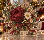 Artwork visualization: Mother family birth flowers — Christmas family gift, personalized ISLA, subject-shaped acrylic with printed optical 3D depth; not carved relief.
