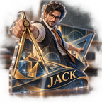 Artwork visualization: Math teacher — professional desk identity, personalized JACK, subject-shaped acrylic with printed optical 3D depth; not carved relief.