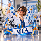Artwork visualization: Science teacher — team belonging, personalized MIA, subject-shaped acrylic with printed optical 3D depth; not carved relief.