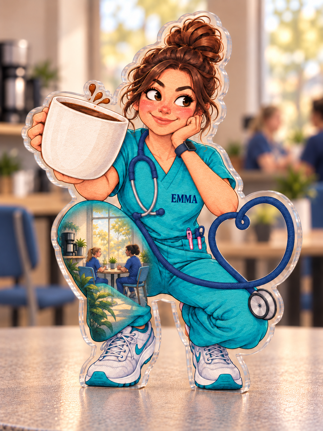 Personalized Registered Nurse — Everyday Professional Humor acrylic plaque with an example name set into the artwork, digital preview