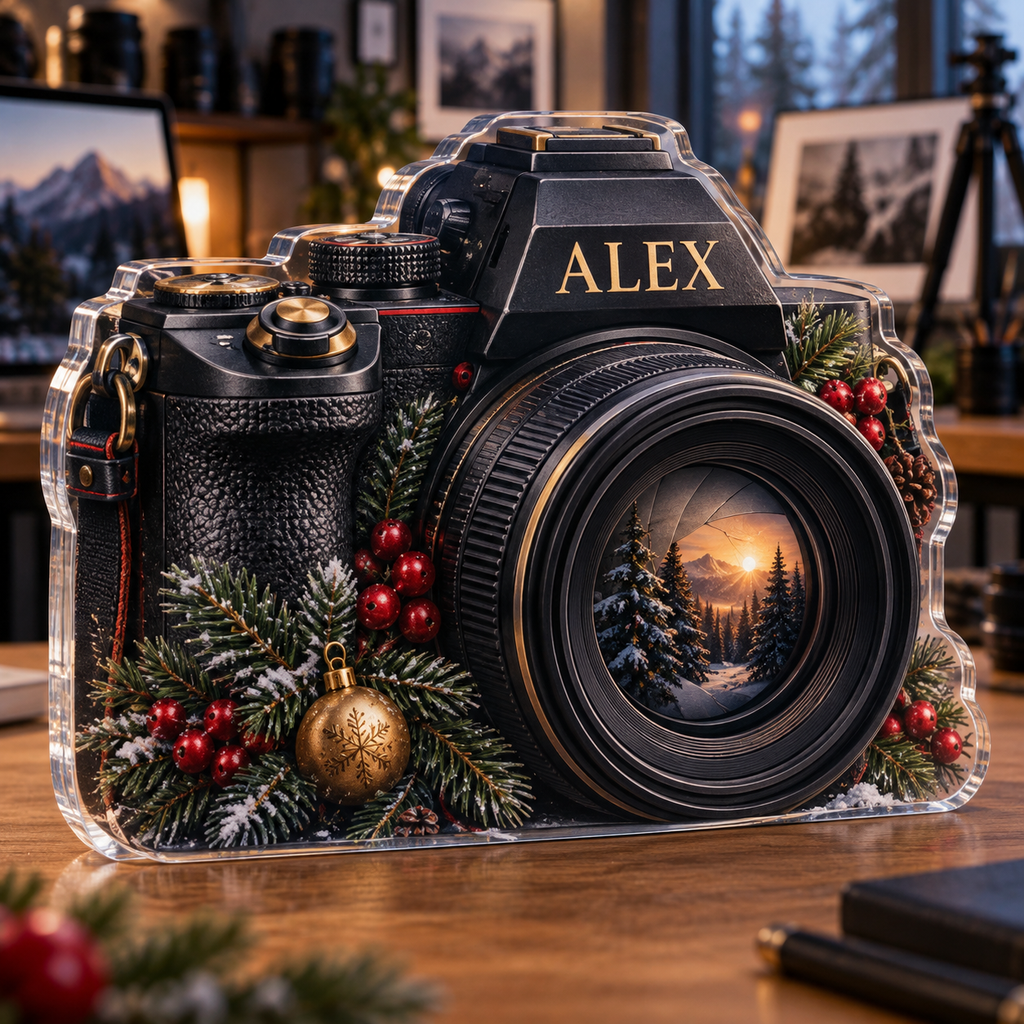 Artwork visualization: Photography — mentor appreciation, personalized ALEX, subject-shaped acrylic with printed optical 3D depth; not carved relief.