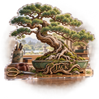 Artwork visualization: Bonsai — creative desk setup, personalized JACK, subject-shaped acrylic with printed optical 3D depth; not carved relief.