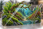 Artwork visualization: Aquascaping — creative desk setup, personalized SOPHIA, subject-shaped acrylic with printed optical 3D depth; not carved relief.