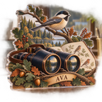 Artwork visualization: Birdwatching — creative desk setup, personalized AVA, subject-shaped acrylic with printed optical 3D depth; not carved relief.