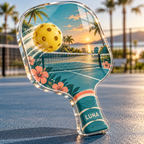 Artwork visualization: Pickleball humor — retirement adventure gift, personalized LUNA, subject-shaped acrylic with printed optical 3D depth; not carved relief.