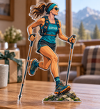 Artwork visualization: Trail running — birthday fan gift, personalized SOPHIA, subject-shaped acrylic with printed optical 3D depth; not carved relief.