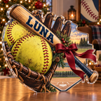 Artwork visualization: Recreational softball — home hobby room decor, personalized LUNA, subject-shaped acrylic with printed optical 3D depth; not carved relief.