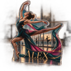 Artwork visualization: Dance practice — everyday sport identity, personalized ALEX, subject-shaped acrylic with printed optical 3D depth; not carved relief.