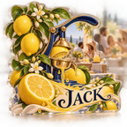 Artwork visualization: Lemon kitchen — host thank you gift, personalized JACK, subject-shaped acrylic with printed optical 3D depth; not carved relief.