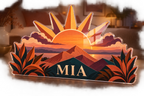 Artwork visualization: Sunset color blocks — bedroom statement decor, personalized MIA, subject-shaped acrylic with printed optical 3D depth; not carved relief.
