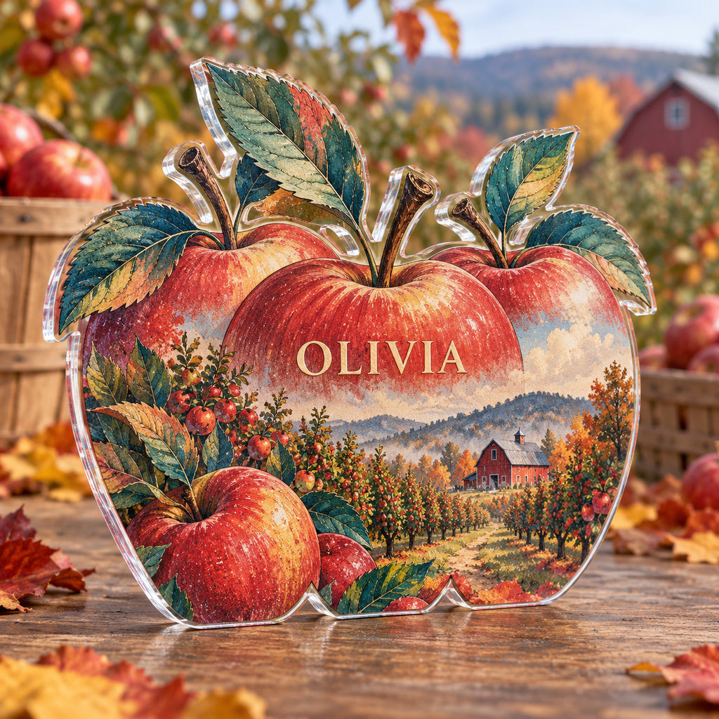 Personalized acrylic plaque with an example name set into the artwork, digital preview