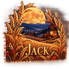 Artwork visualization: Harvest moon field — reading nook seasonal refresh, personalized JACK, subject-shaped acrylic with printed optical 3D depth; not carved relief.