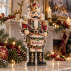 Artwork visualization: Nutcracker illustration — host holiday gift, personalized SOPHIA, subject-shaped acrylic with printed optical 3D depth; not carved relief.