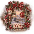 Artwork visualization: Vintage ornament collection — family Christmas keepsake, personalized AVA, subject-shaped acrylic with printed optical 3D depth; not carved relief.