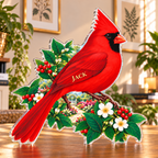 Personalized Cardinal Garden — Apartment Gallery Wall acrylic plaque with an example name set into the artwork, digital preview