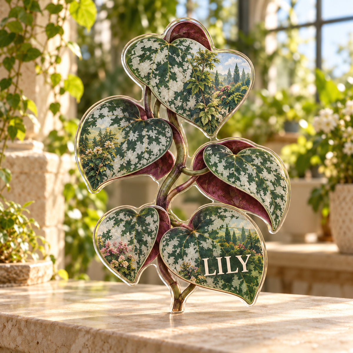 Personalized custom shape acrylic plaque with an example name, 0.59 inch thick