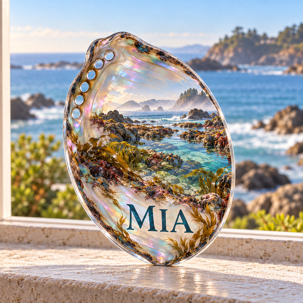 Personalized custom shape acrylic plaque with an example name, 0.59 inch thick