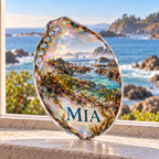 Personalized custom shape acrylic plaque with an example name, 0.59 inch thick