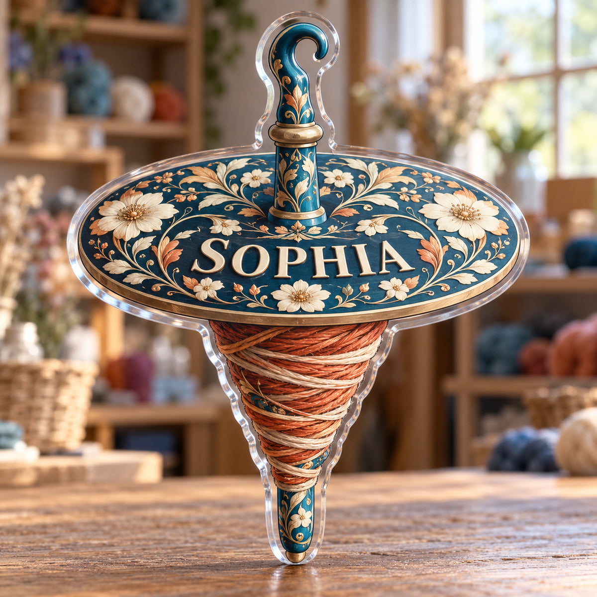 Personalized custom shape acrylic plaque with an example name, 0.59 inch thick