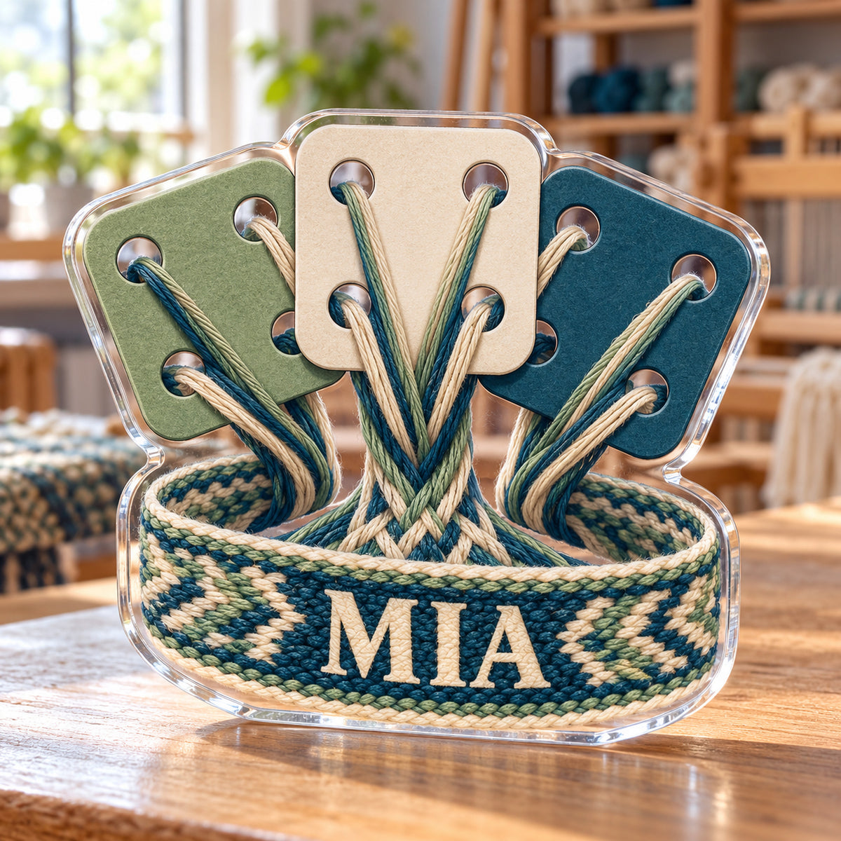 Personalized custom shape acrylic plaque with an example name, 0.59 inch thick
