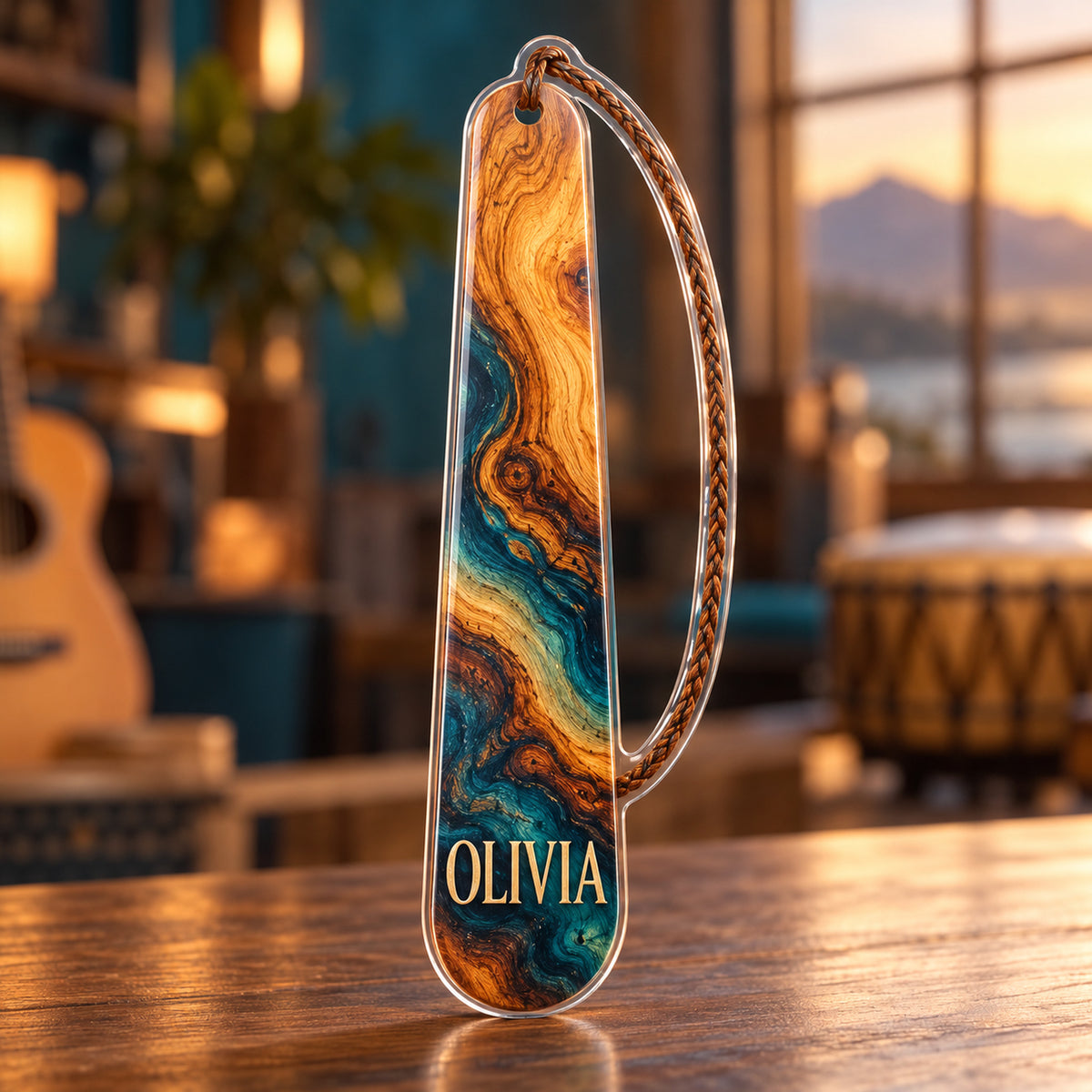 Personalized custom shape acrylic plaque with an example name, 0.59 inch thick