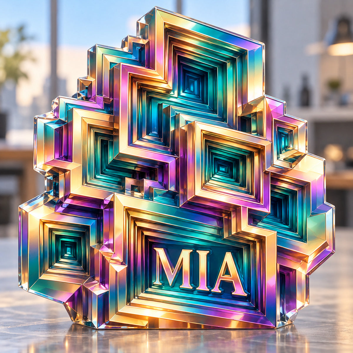 Personalized custom shape acrylic plaque with an example name, 0.59 inch thick